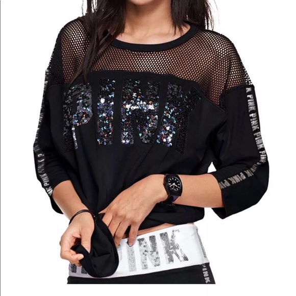 PINK Victoria's Secret Tops - PINK MESH BOYFRIEND JERSEY